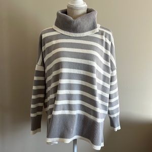 Loft cowl neck striped sweater